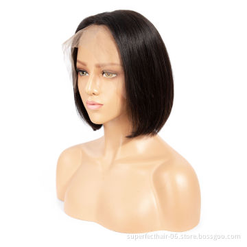 2019 New Arrival Transparent Lace Cuticle Aligned Short Bob Wigs Lace Front Human Hair Wig